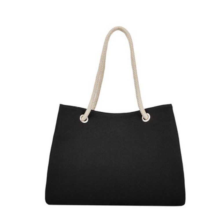 Sommar Cool Plain Canvas Fyrkantiga Mjuka Axelväskor