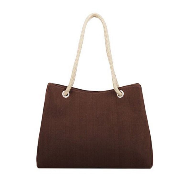 Sommar Cool Plain Canvas Fyrkantiga Mjuka Axelväskor