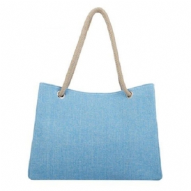 Sommar Cool Plain Canvas Fyrkantiga Mjuka Axelväskor