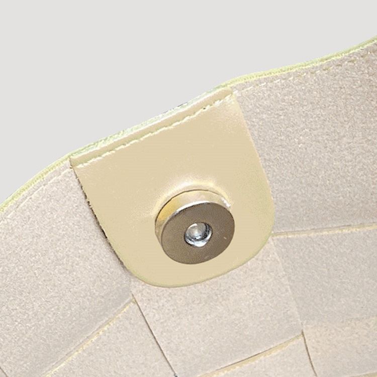 Stickade Pu-Rutiga Fatformade Axelväskor