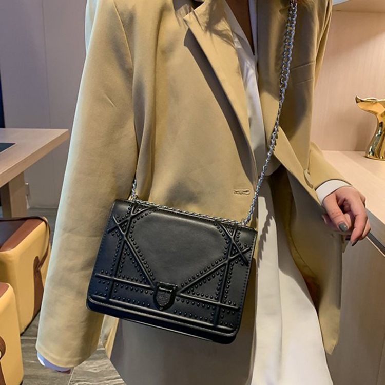 Tråd Pu Geometric Flap Crossbody-Väskor