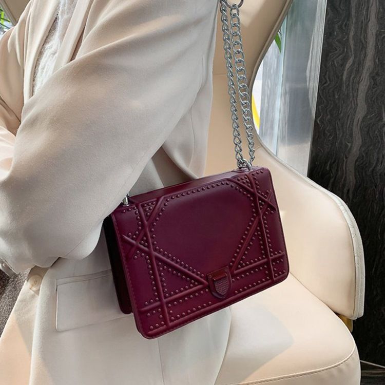 Tråd Pu Geometric Flap Crossbody-Väskor