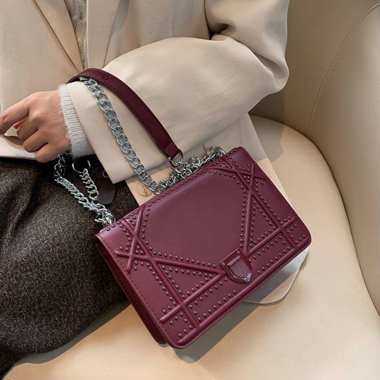 Tråd Pu Geometric Flap Crossbody-Väskor