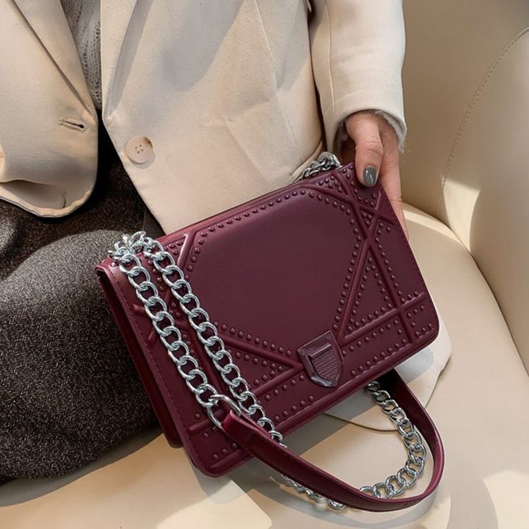 Tråd Pu Geometric Flap Crossbody-Väskor