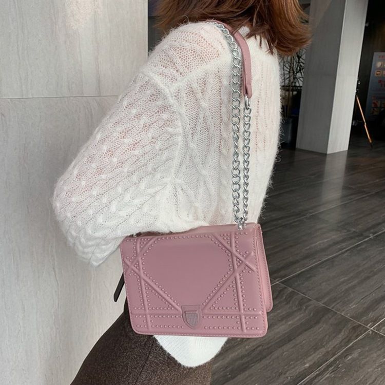 Tråd Pu Geometric Flap Crossbody-Väskor