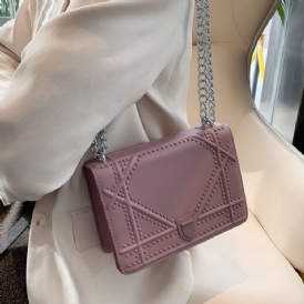 Tråd Pu Geometric Flap Crossbody-Väskor