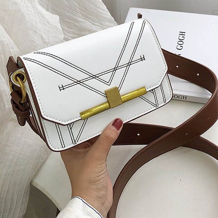 Tråd Pu Rektangel Crossbody-Väska