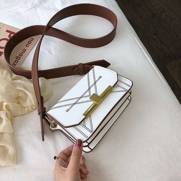 Tråd Pu Rektangel Crossbody-Väska