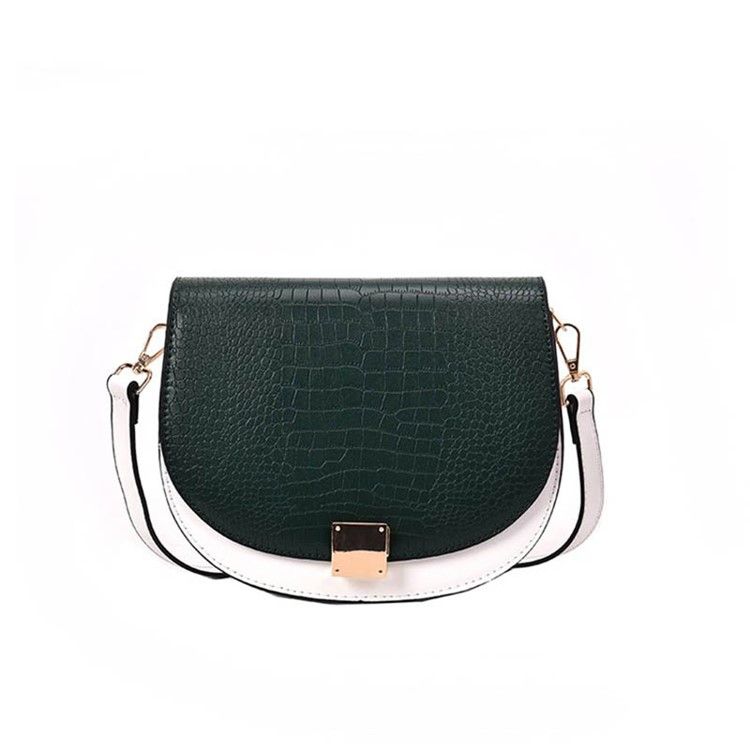 Tråd Pu Sadel Tvåfärgad Crossbody-Väska
