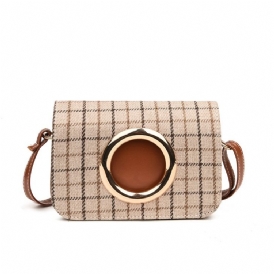 Trendig Rutig Crossbody-Väska För Kvinnor
