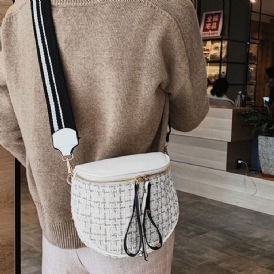 Ullblandningar Rutiga Sadel Crossbody-Väskor