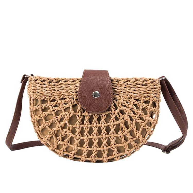 Vanlig Grässtickad Sadel Crossbody-Väska