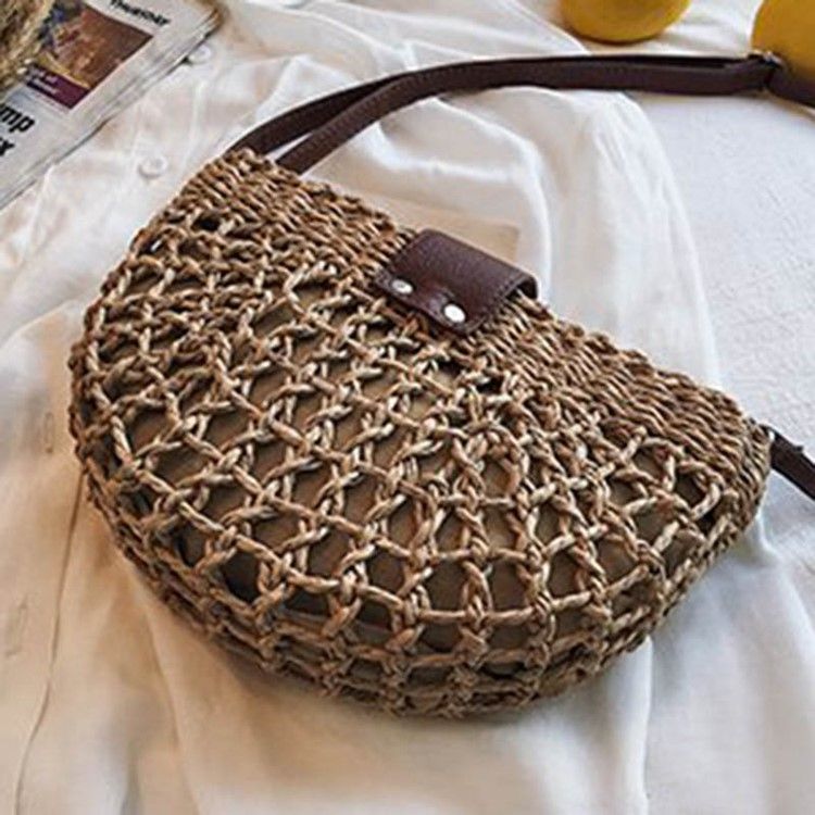 Vanlig Grässtickad Sadel Crossbody-Väska