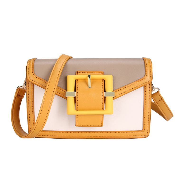 Vanliga Pu Bältesdekorerade Rektangulära Crossbody-Väskor