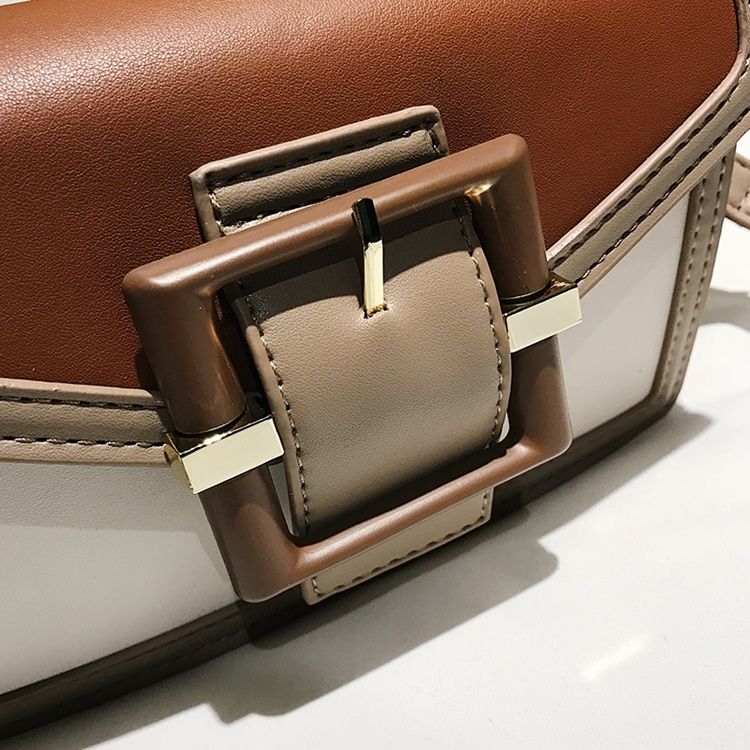 Vanliga Pu Bältesdekorerade Rektangulära Crossbody-Väskor