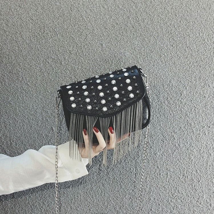 Vanliga Pu Diamant Rektangulära Crossbody-Väskor