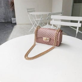 Vanliga Pu Rektangulära Crossbody-Väskor