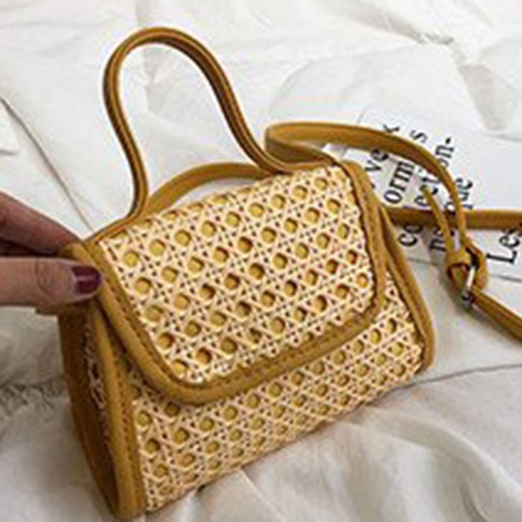 Vanliga Stickade Fyrkantiga Crossbody-Väskor