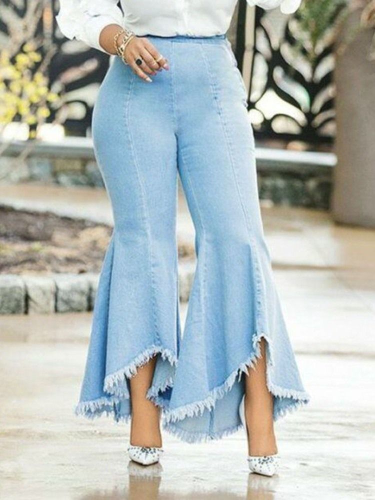 Bellbottoms Asymmetriska Enkla Slimmade Jeans