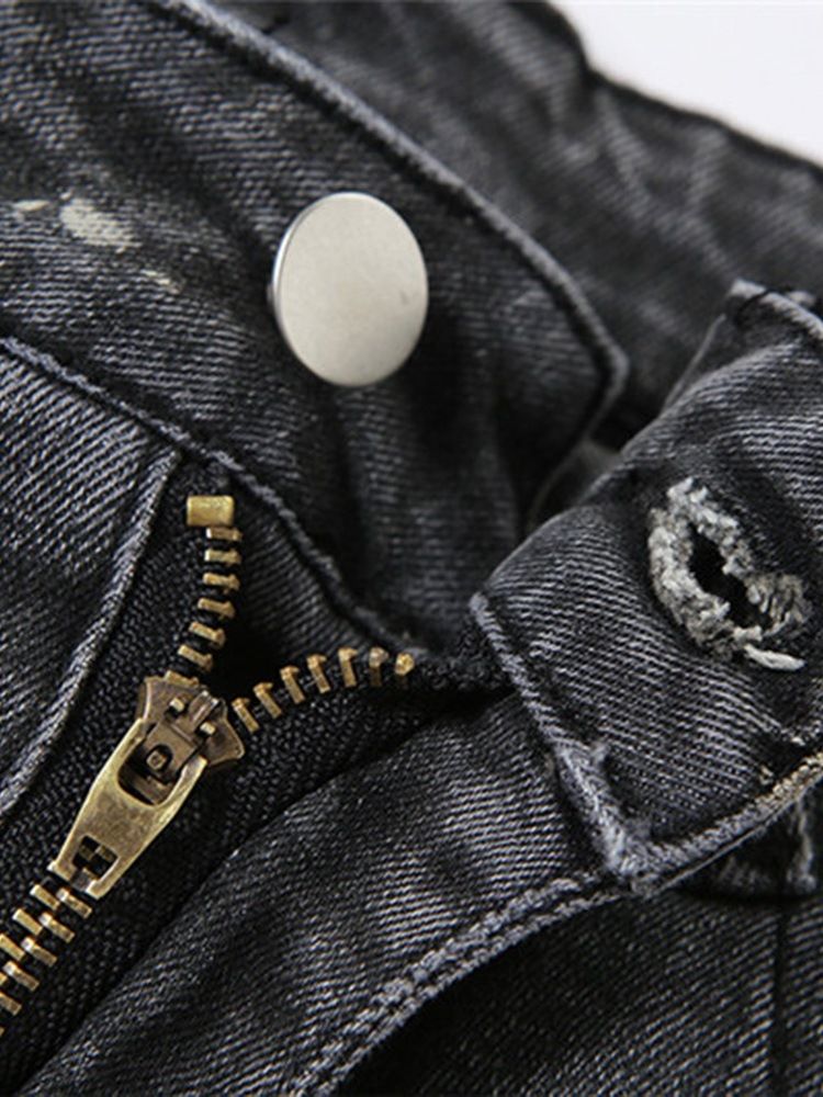 Bellbottoms Enkel Dragkedja Hög Midja Slimmade Jeans