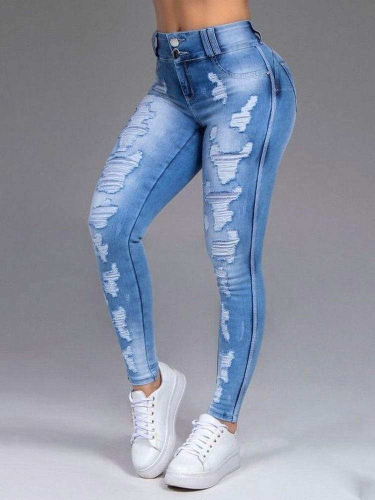 Black Hole Pencil Pants Dragkedja Skinny Jeans