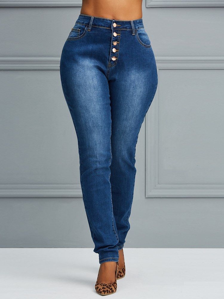 Knapp Skinny Plain Damjeans
