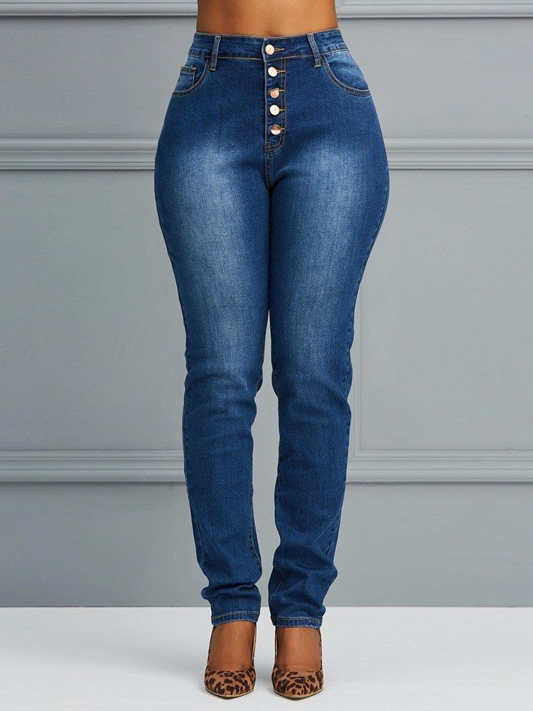 Knapp Skinny Plain Damjeans