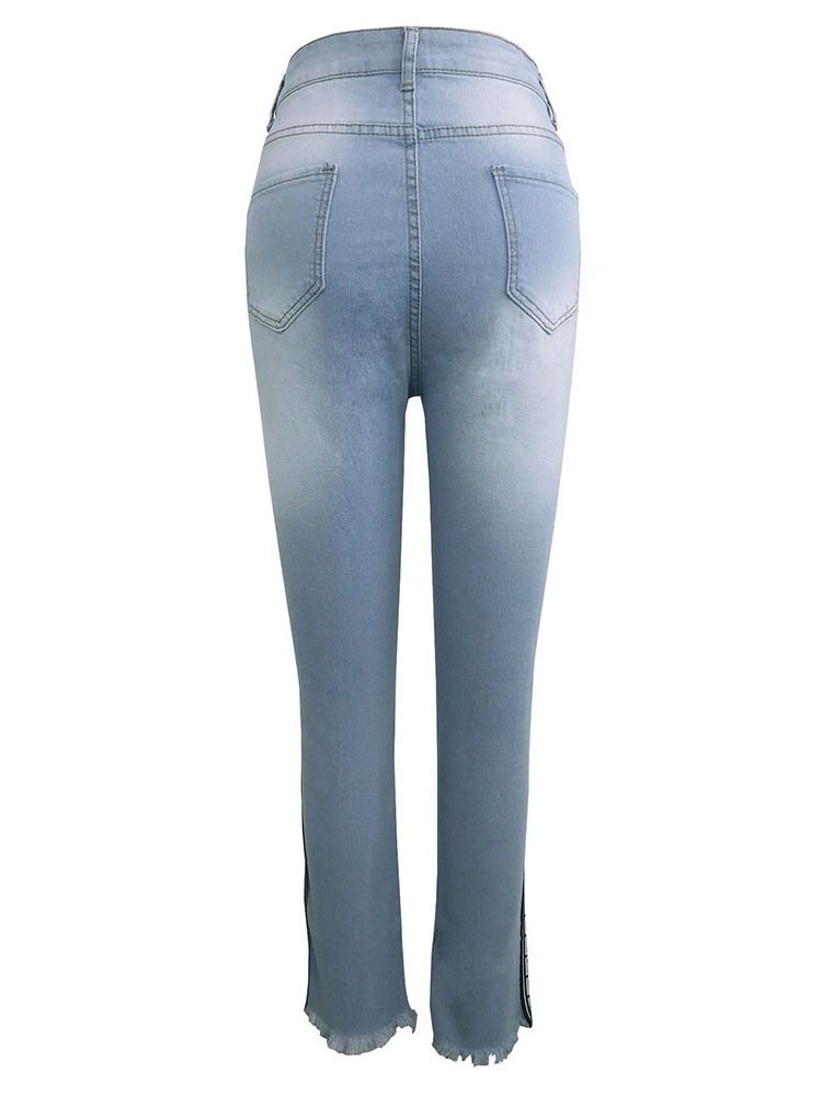 Print Pencil Byxor Geometriska Skinny Kvinnors Hög Midja Jeans
