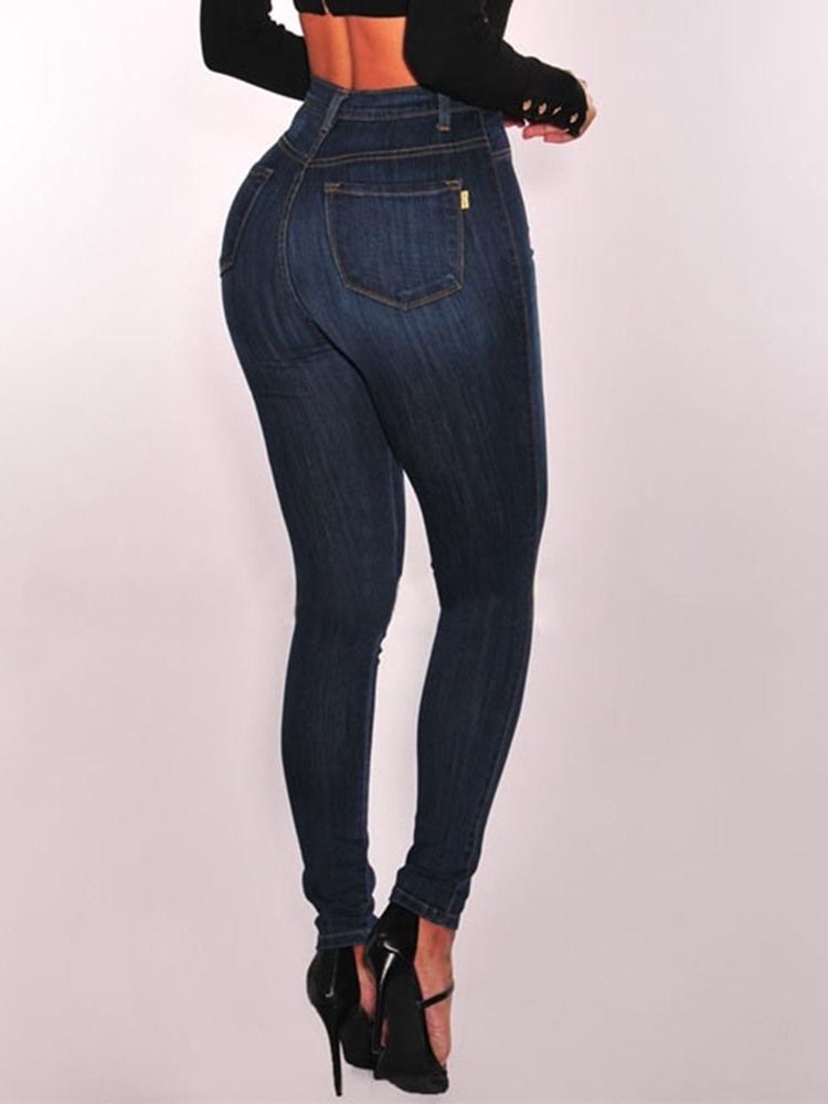 Skinny Jeans Med Hög Midja I Vanlig Jeansknapp