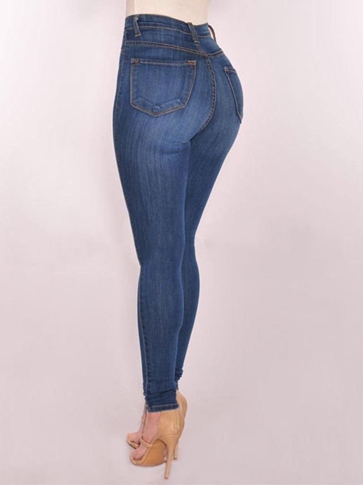 Skinny Jeans Med Hög Midja I Vanlig Jeansknapp