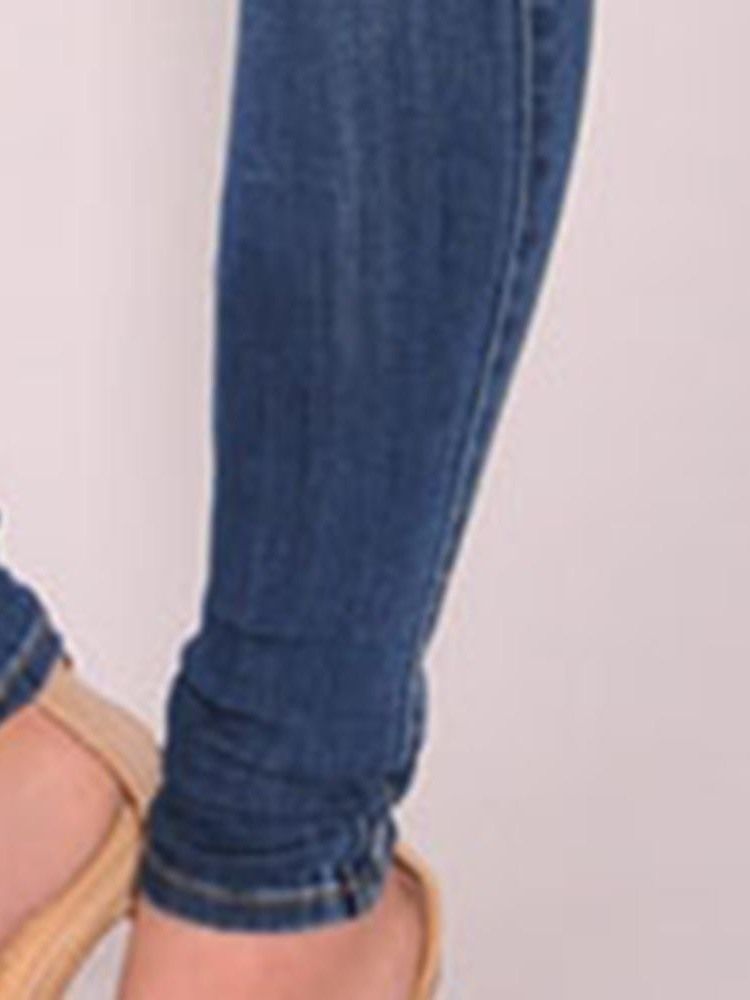 Skinny Jeans Med Hög Midja I Vanlig Jeansknapp