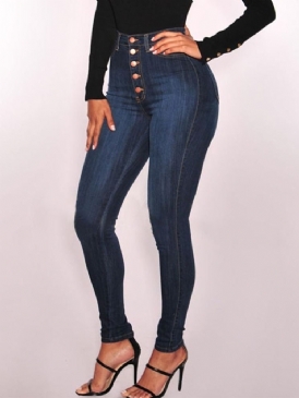 Skinny Jeans Med Hög Midja I Vanlig Jeansknapp