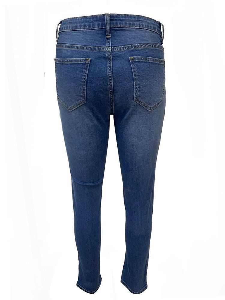 Skinny Jeans Med Snörning I Enfärgad Penna