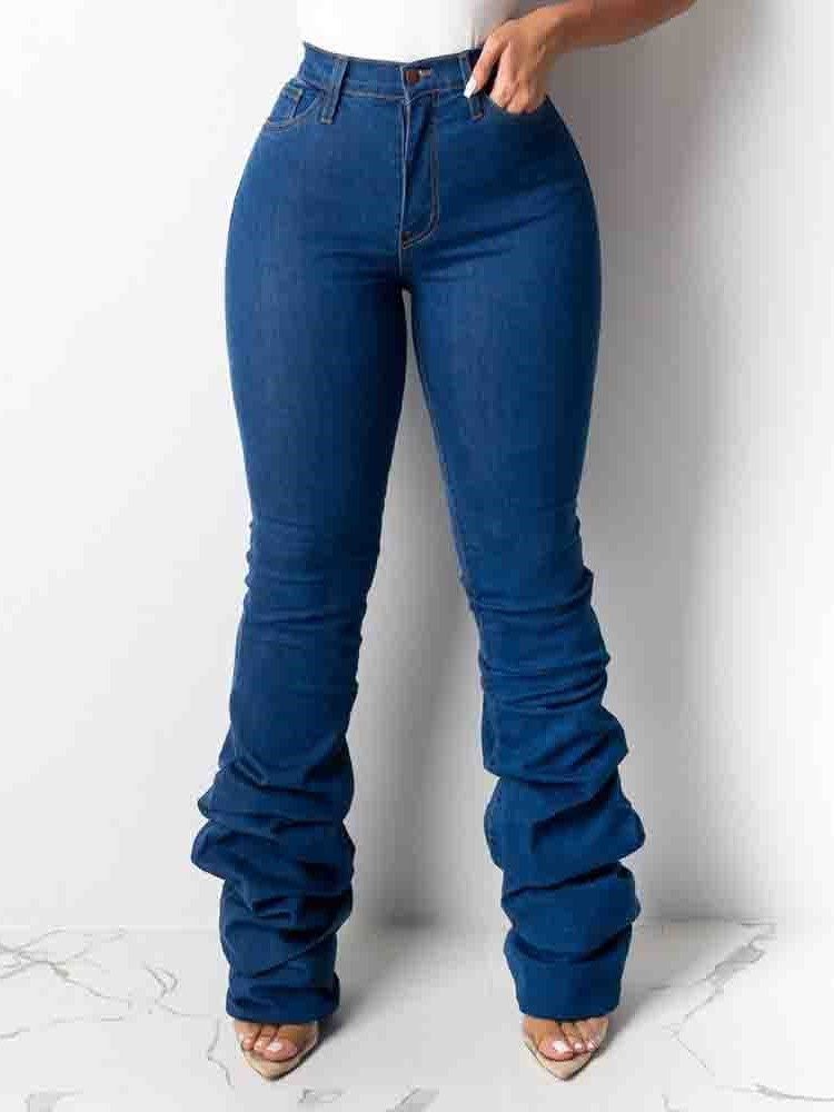 Vanliga Slimmade Jeans Med Hög Midja