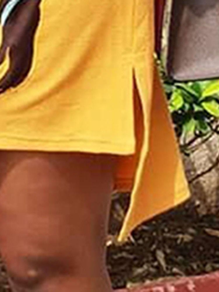 Afrikanskt Mode Kortärmad Asymmetrisk Vanlig Klänning