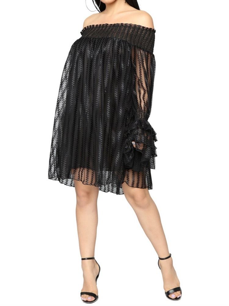 Falbala Long Sleeve Off Shoulder Date Night Going Out Cold Shoulder Klänning