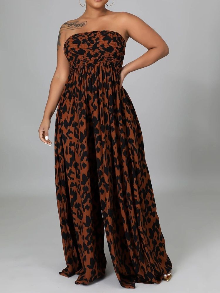 Full Längd Sweet Pocket Rak Lös Jumpsuit