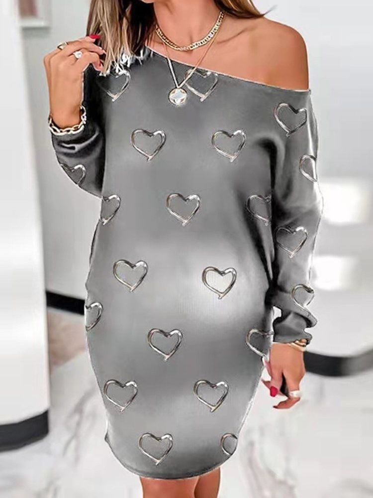Långärmad Knälång Bodycon Fritidsklänning