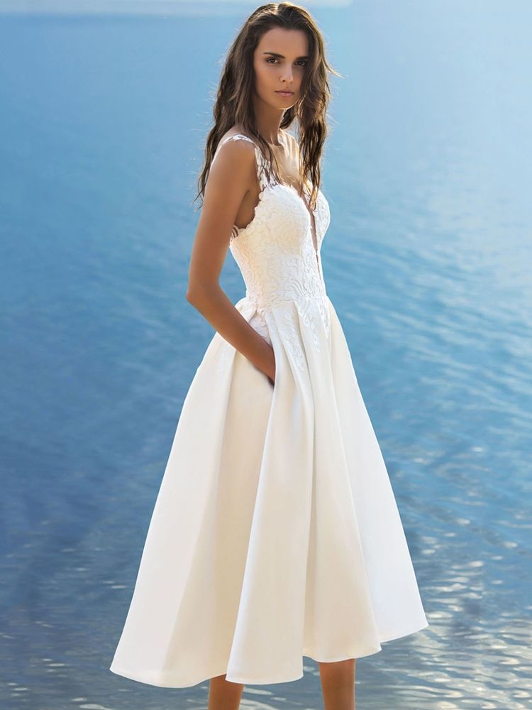 Mid-Calf Sleeveless A Line Klänning