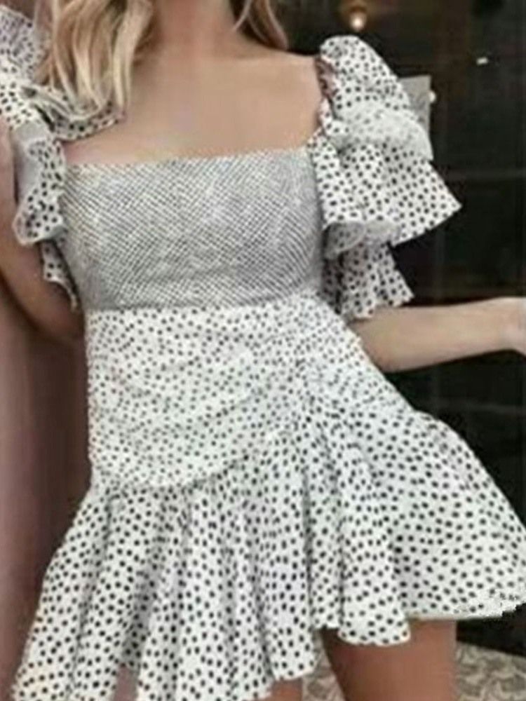 Patchwork Fyrkantig Hals Ovanför Knä Höst Bodycon Klänning För Kvinnor