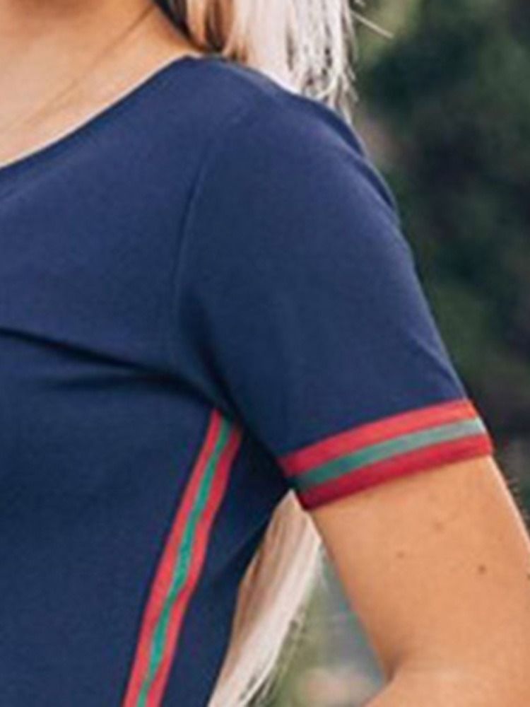 Vanlig Bodycon-Klänning Med Rund Hals Ovanför Knä
