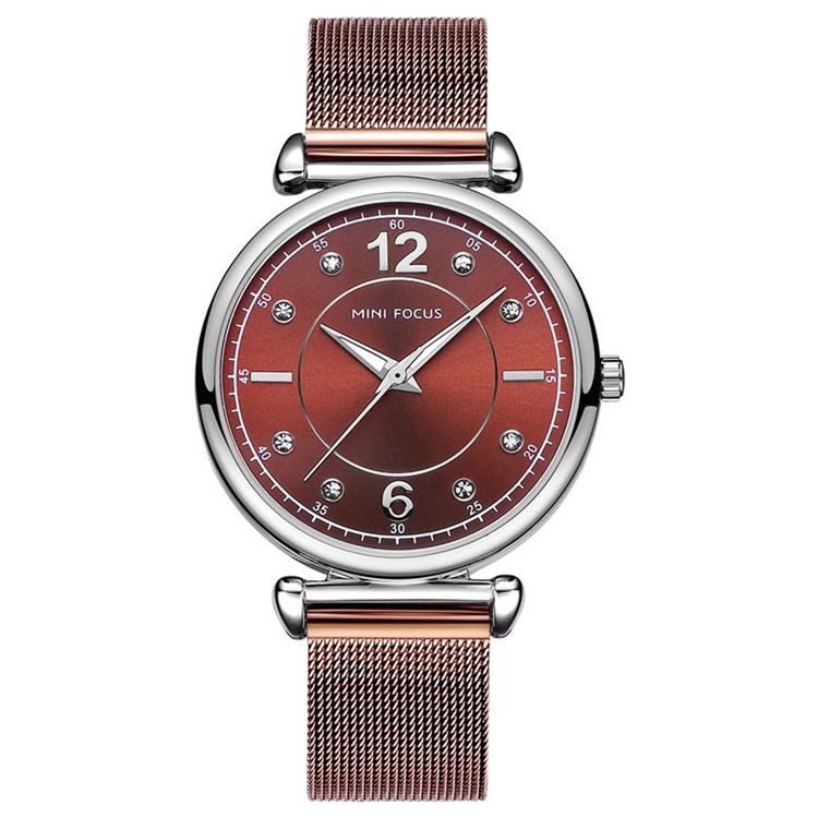 Classics Steel Band Quartz Diamante Damklocka