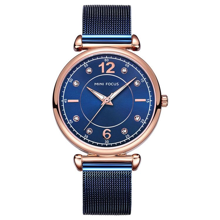 Classics Steel Band Quartz Diamante Damklocka