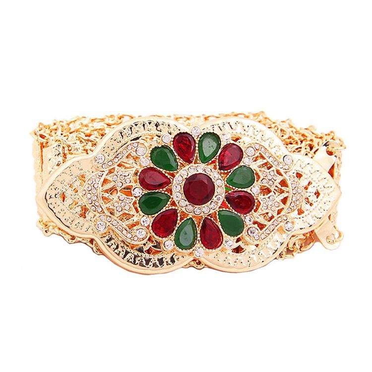 Etniska Rhinestone Metallbälten