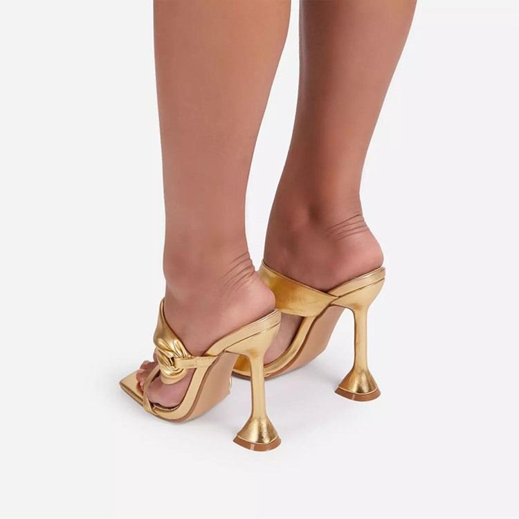 Flip Flop Slip-On Stiletto Heel Enkla Damtofflor