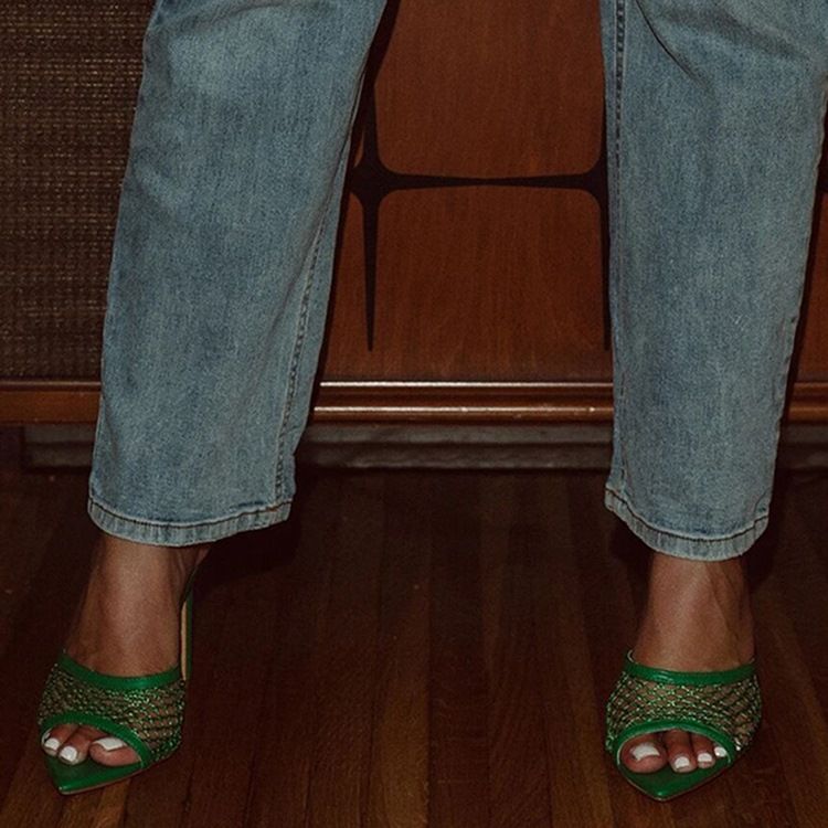 Flip Flop Stilettklack Ihåliga Casual Tofflor