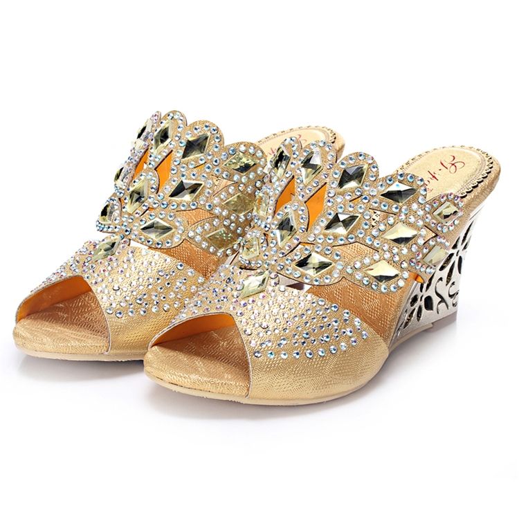 Glittrande Strass Sandaler För Damer