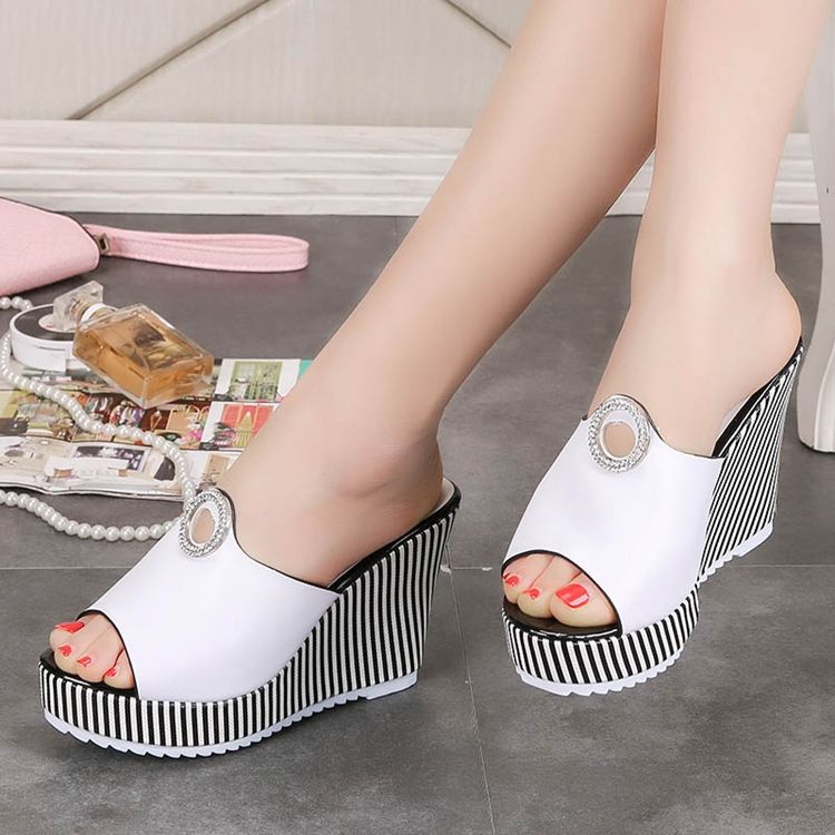 Kilklackplattform Slip-On Sommartofflor För Kvinnor