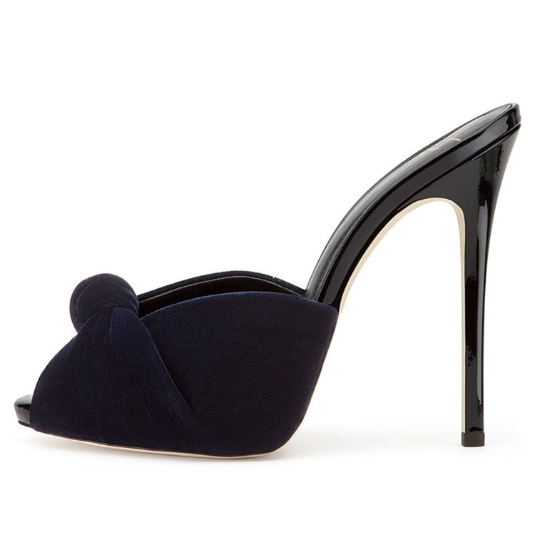 Mocka Slip-On Plain Bowtie Mules Skor