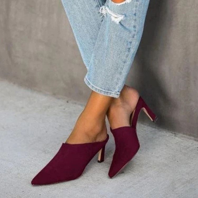 Stilettklack Slip-On Closed Toe Casual Tofflor